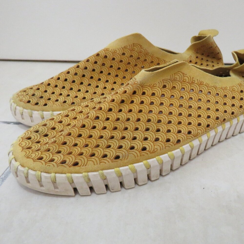 ILSE JACOBSEN Tulip 139 Slip On Perforated Yellow Sneakers Shoes - Size 9.5 / 10 - Picture 2 of 12
